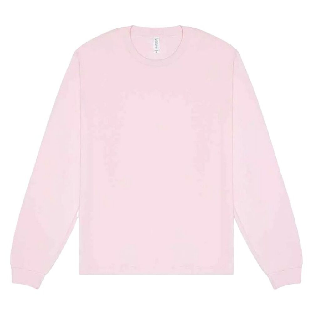 Unisex Adult Heavyweight Boxy Long-Sleeved T-Shirt / Soft Pink